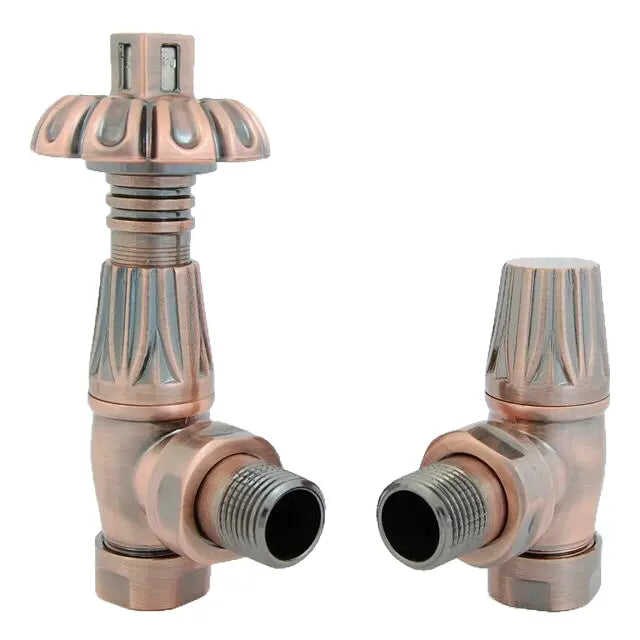 Westminster Traditional Thermostatic Angled Radiator Valves 15mm