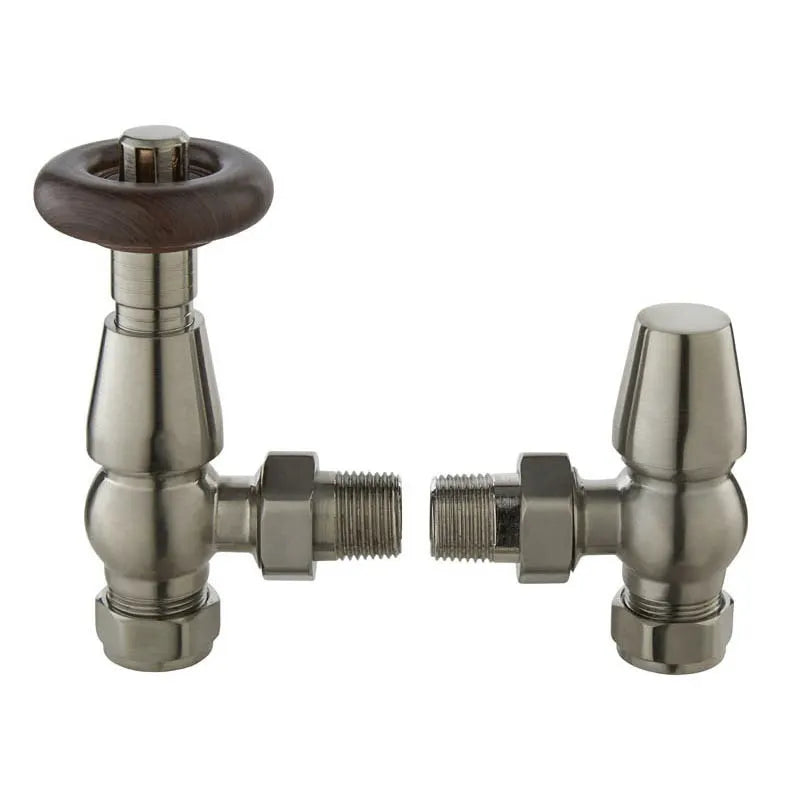 Chelsea Traditional Thermostatic Angled Radiator Valves 15mm