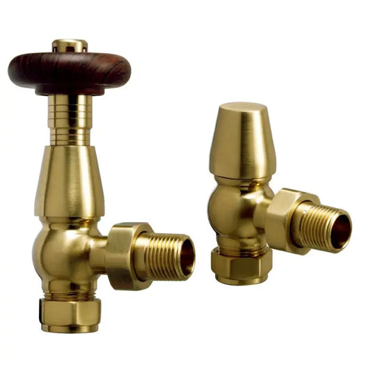 Chelsea Traditional Thermostatic Angled Radiator Valves 15mm