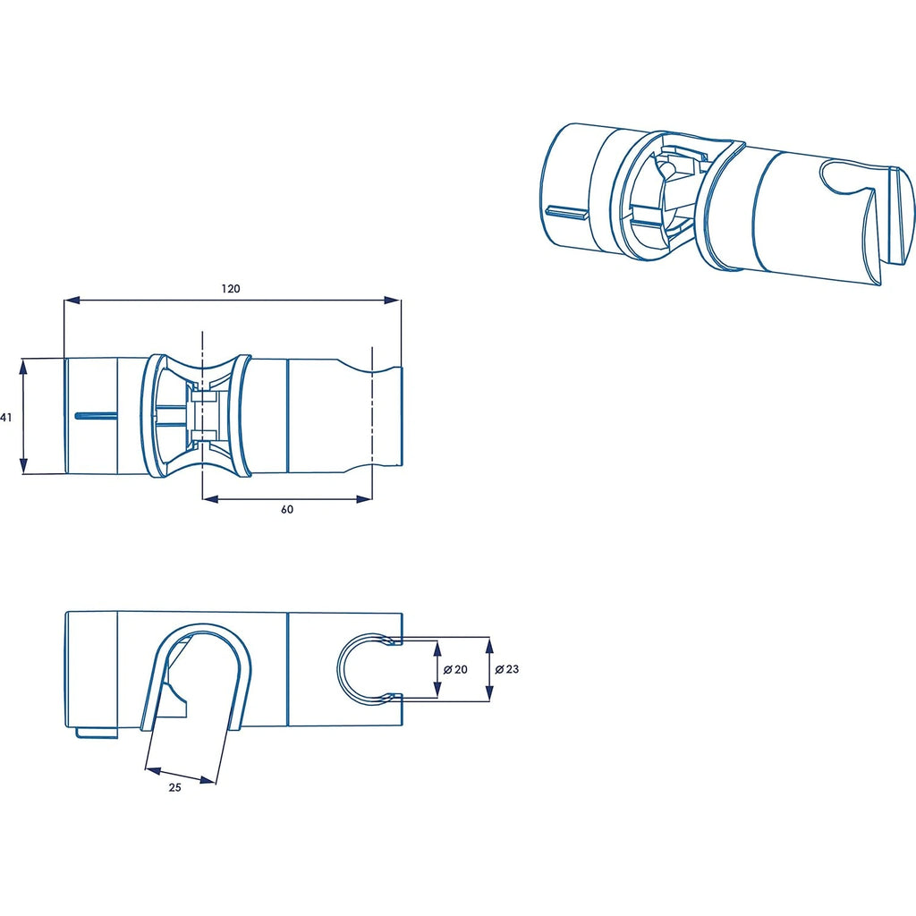 Croydex Universal Chrome Riser Rail Slider