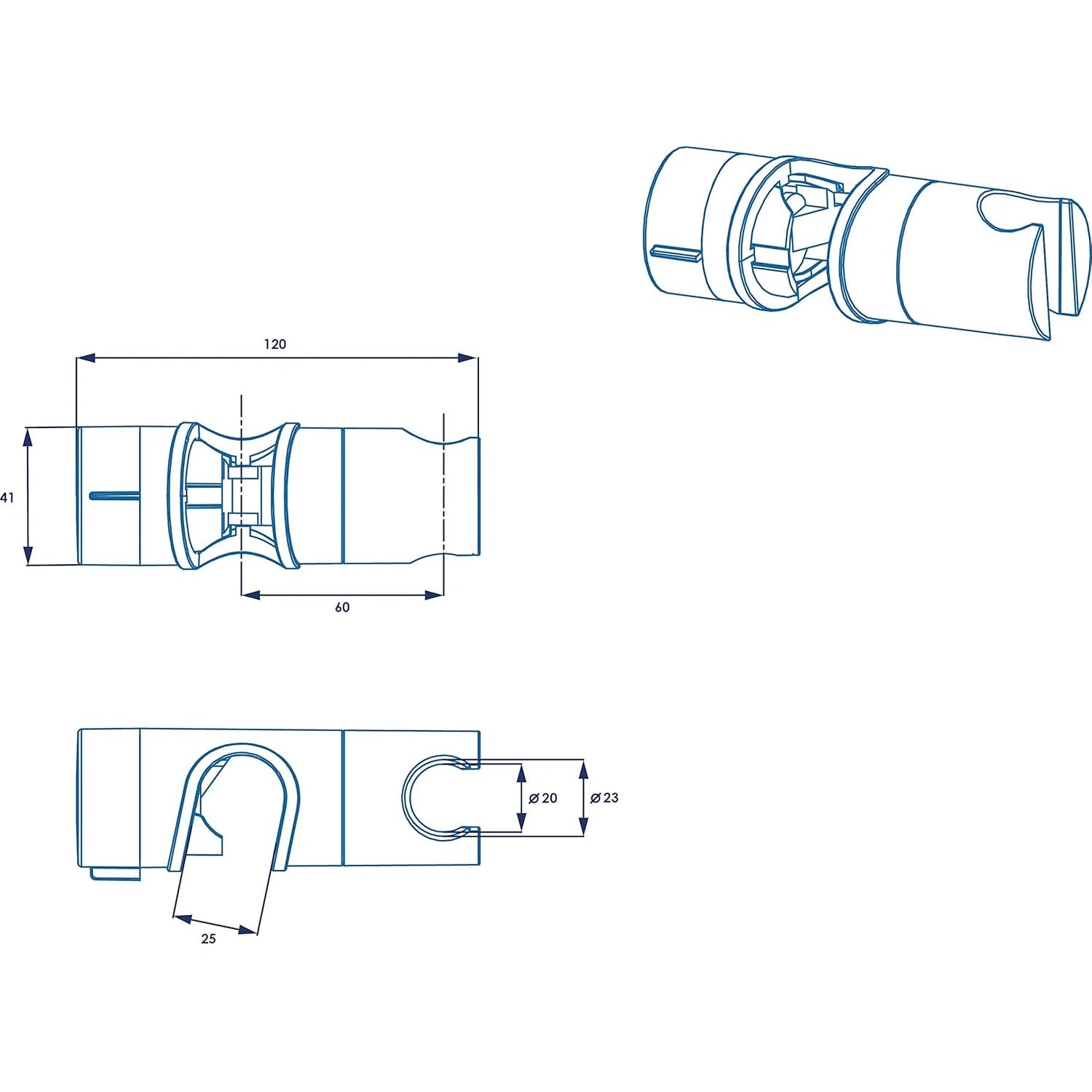 Croydex Universal Chrome Riser Rail Slider