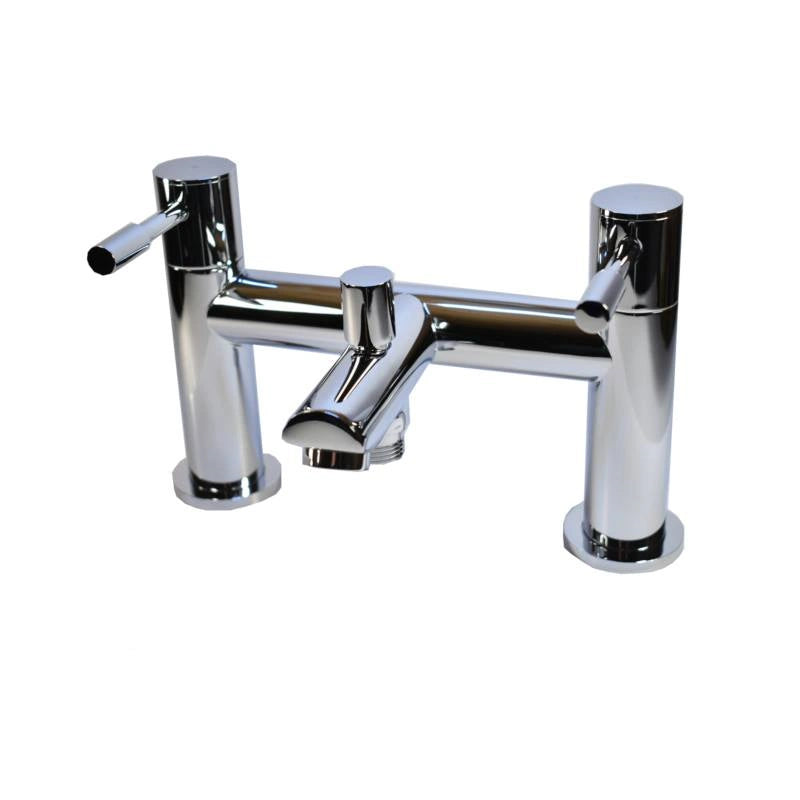 Modern Chrome Bath Shower Mixer Tap with Shower Kit and Wall bracket