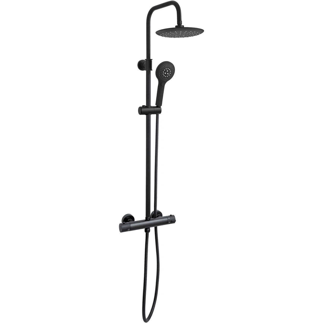 Euroshowers Thermo Round Rigid Riser Twin Head Shower Set – Bubbles ...