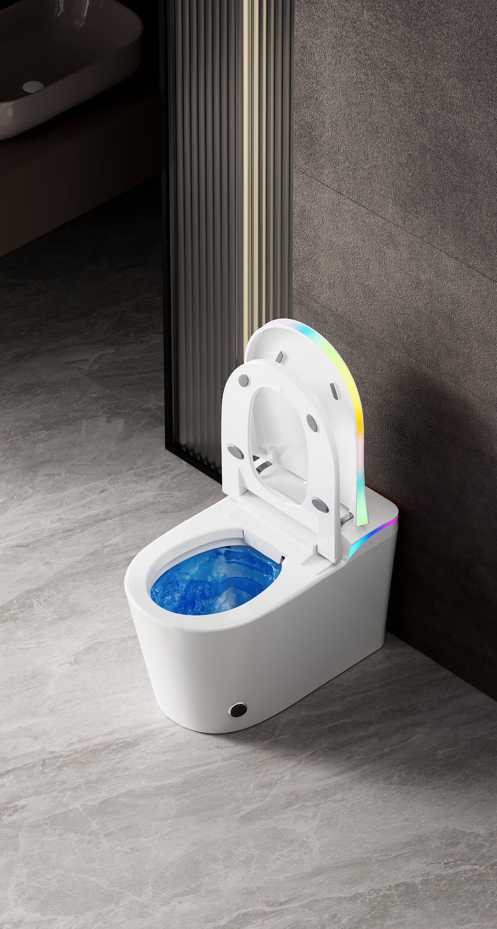Niji Shima Rainbow Stripe Japanese Style Smart Toilet & Bidet