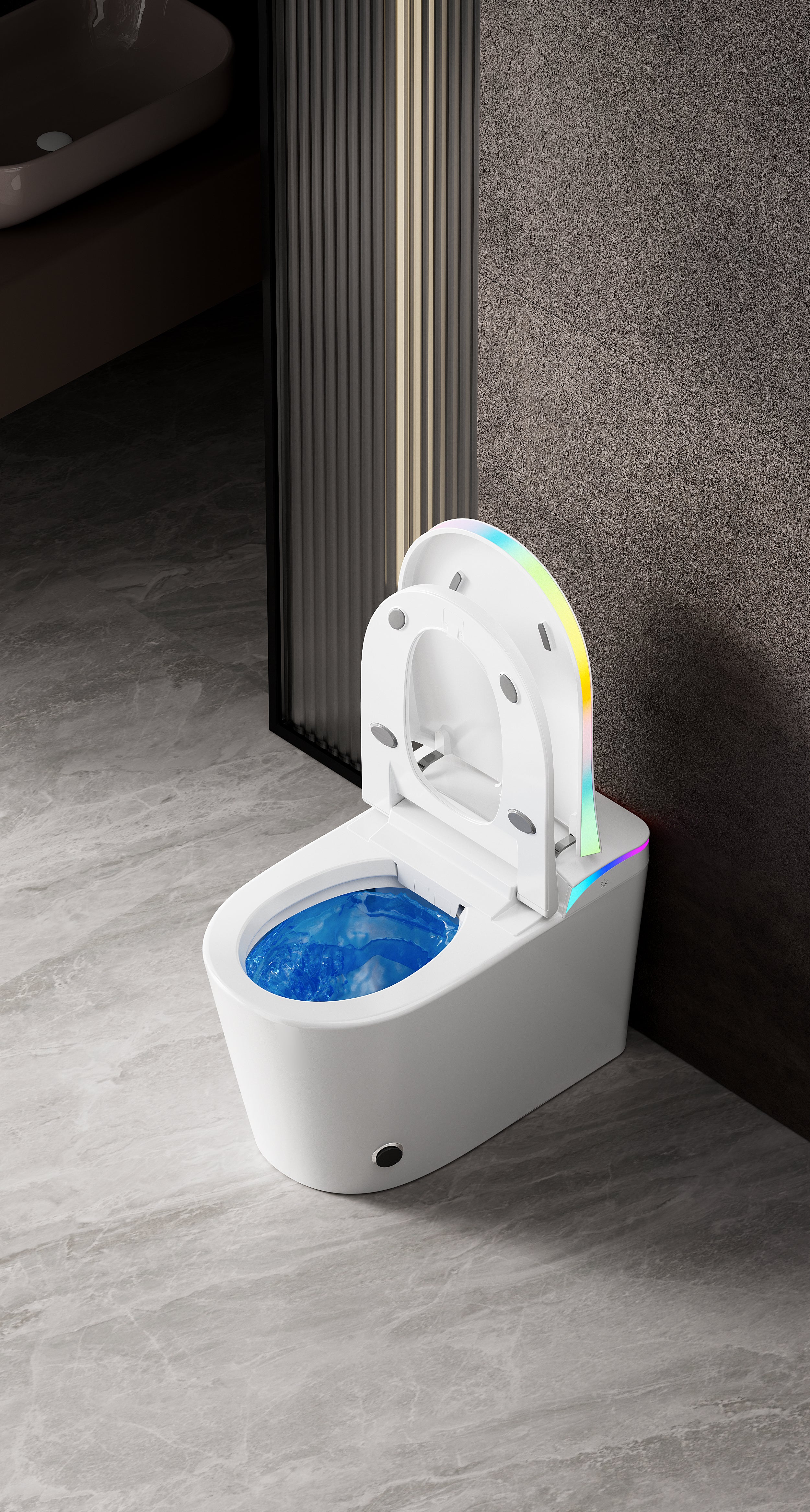 Niji Shima Rainbow Stripe Japanese Style Smart Toilet & Bidet
