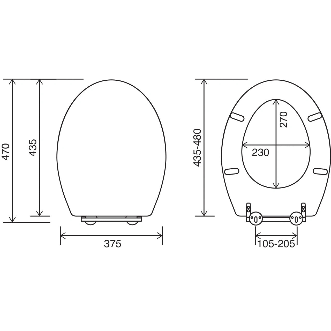 Euroshowers MDF Oval Wood Design Toilet Seat