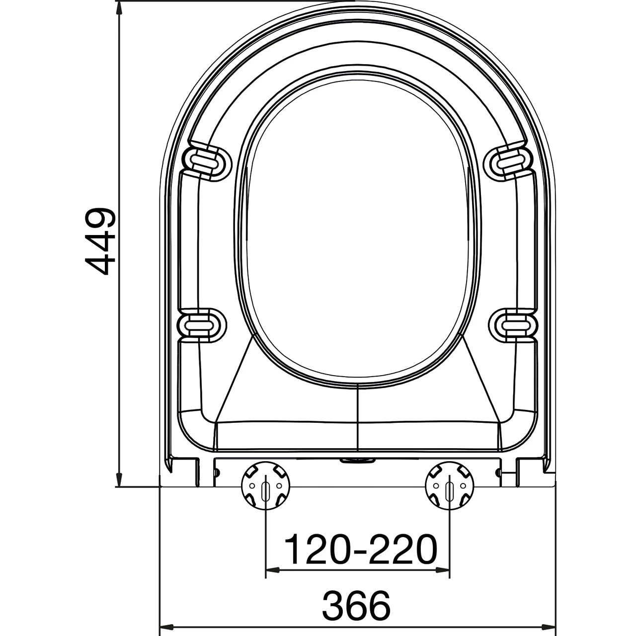 Middle D Style Euroshowers Toilet Seat