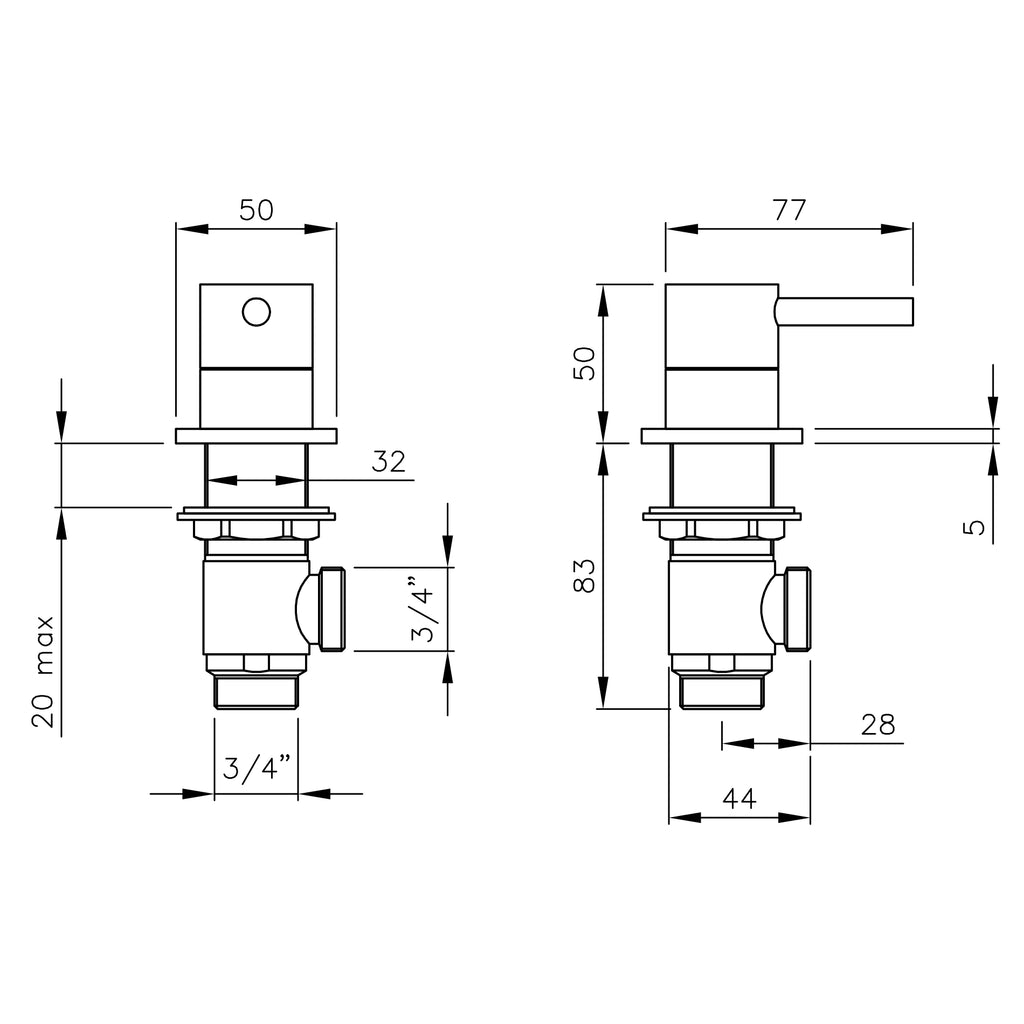 Abode Harmonie Deck Mounted Bath Filler Valves Tap