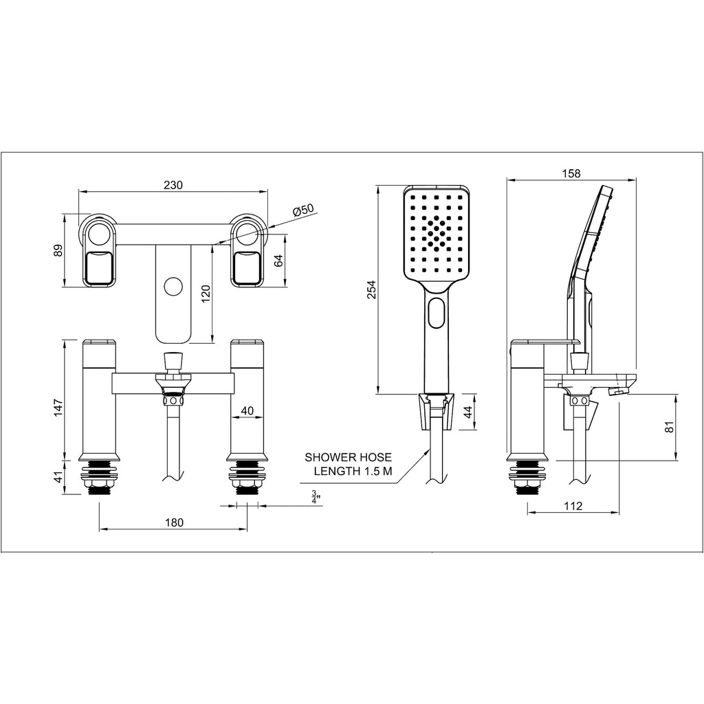 Abode Levarto Bath Shower Mixer Tap