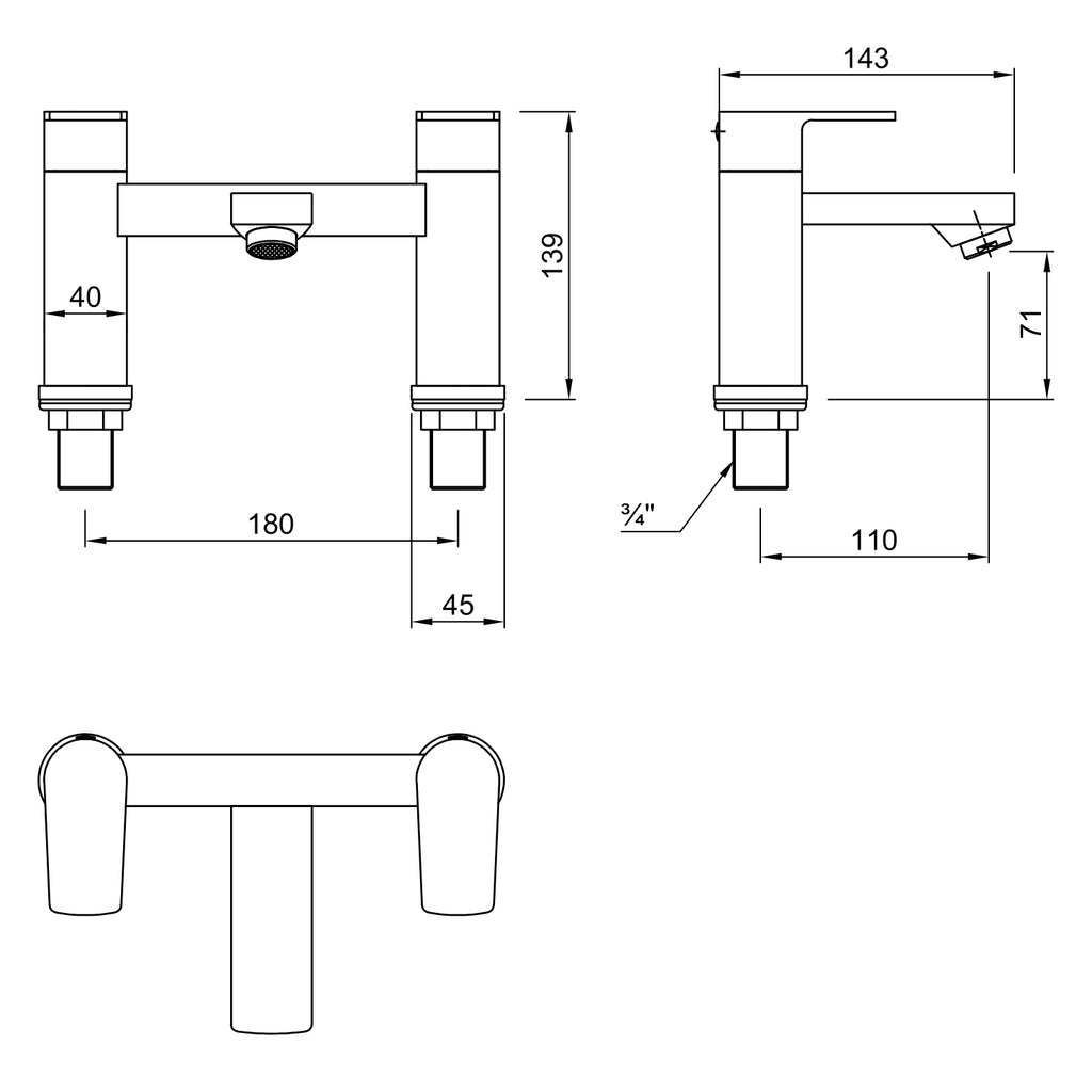 Abode Aquip Bath Filler Tap