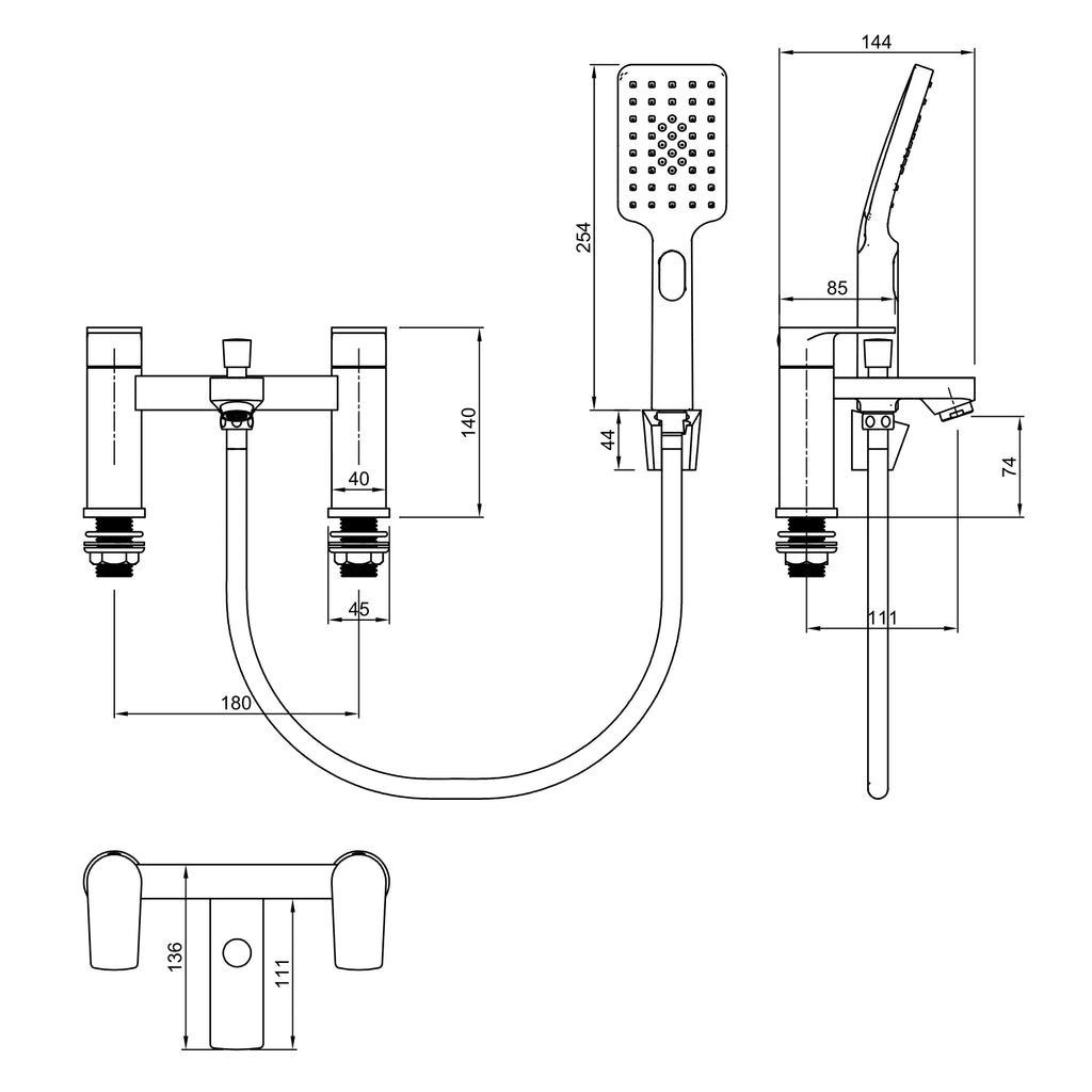 Abode Aquip Bath Shower Mixer Tap