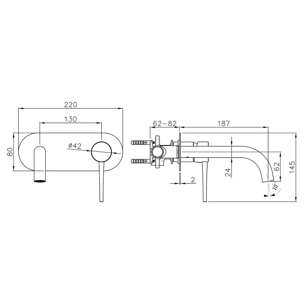 Abode Chao Wall Mounted Basin Mixer Tap