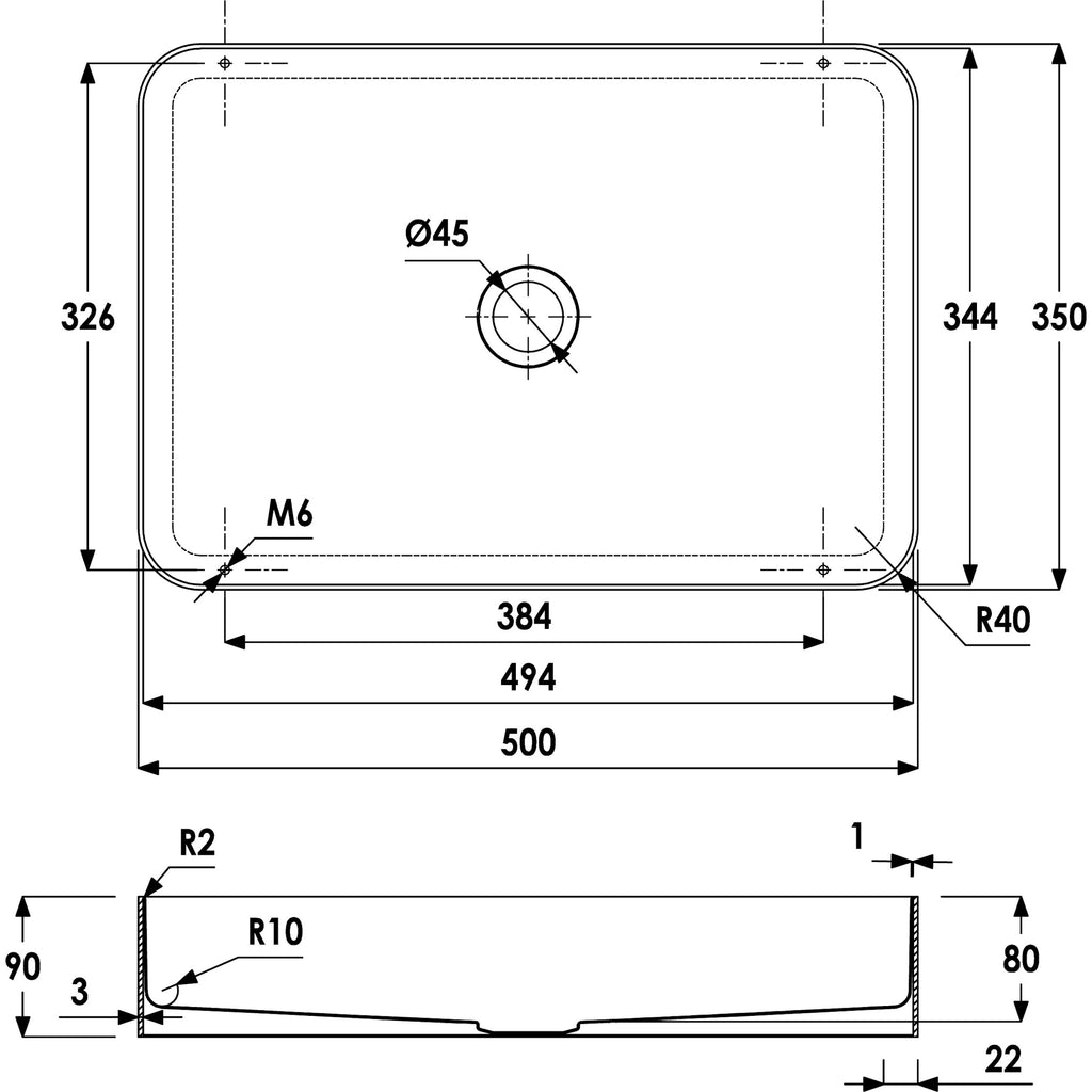 Abode Iox Tablet Rectangle Countertop Steel Basin