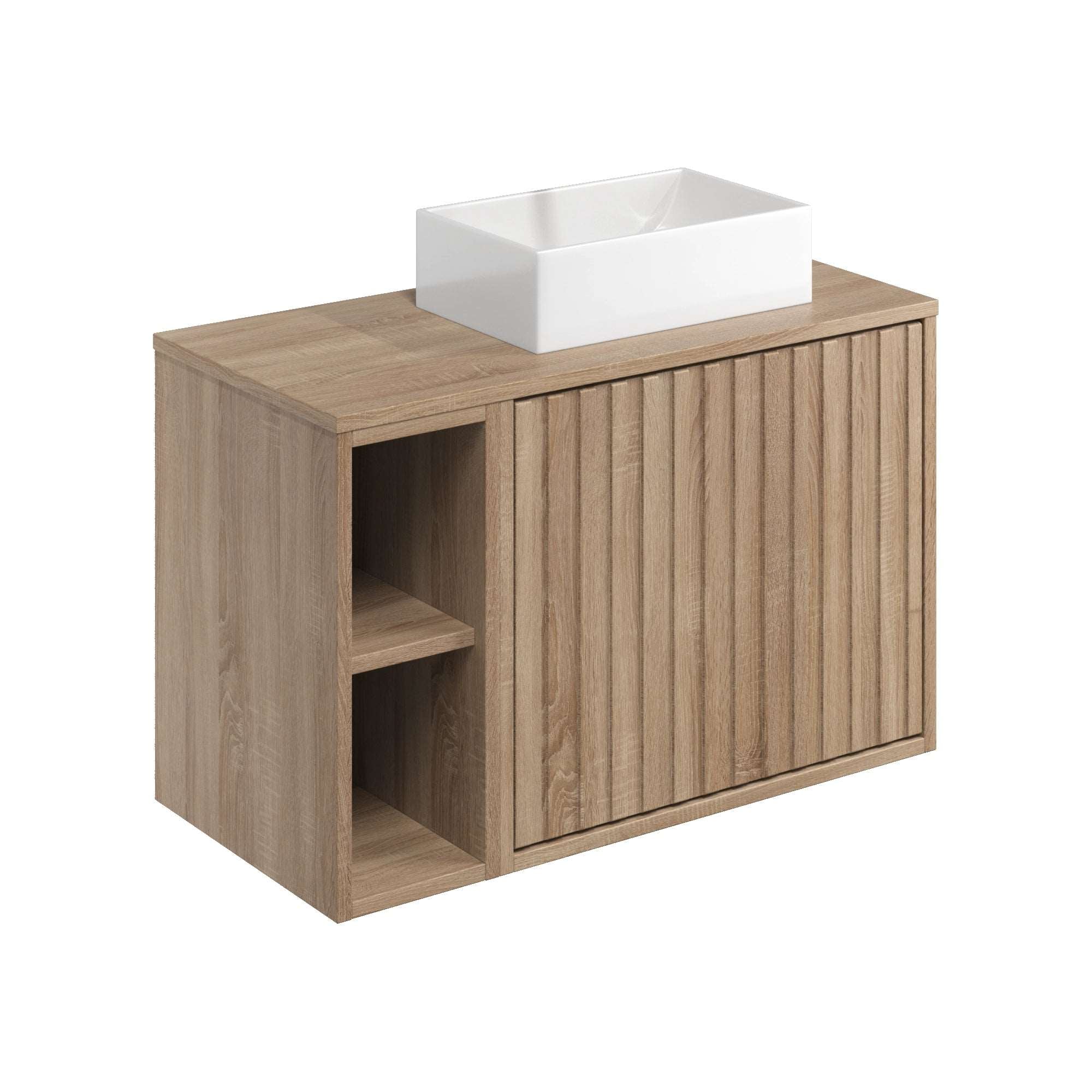 Alfie Wall Hung Worktop & Side Storage Vanity Unit