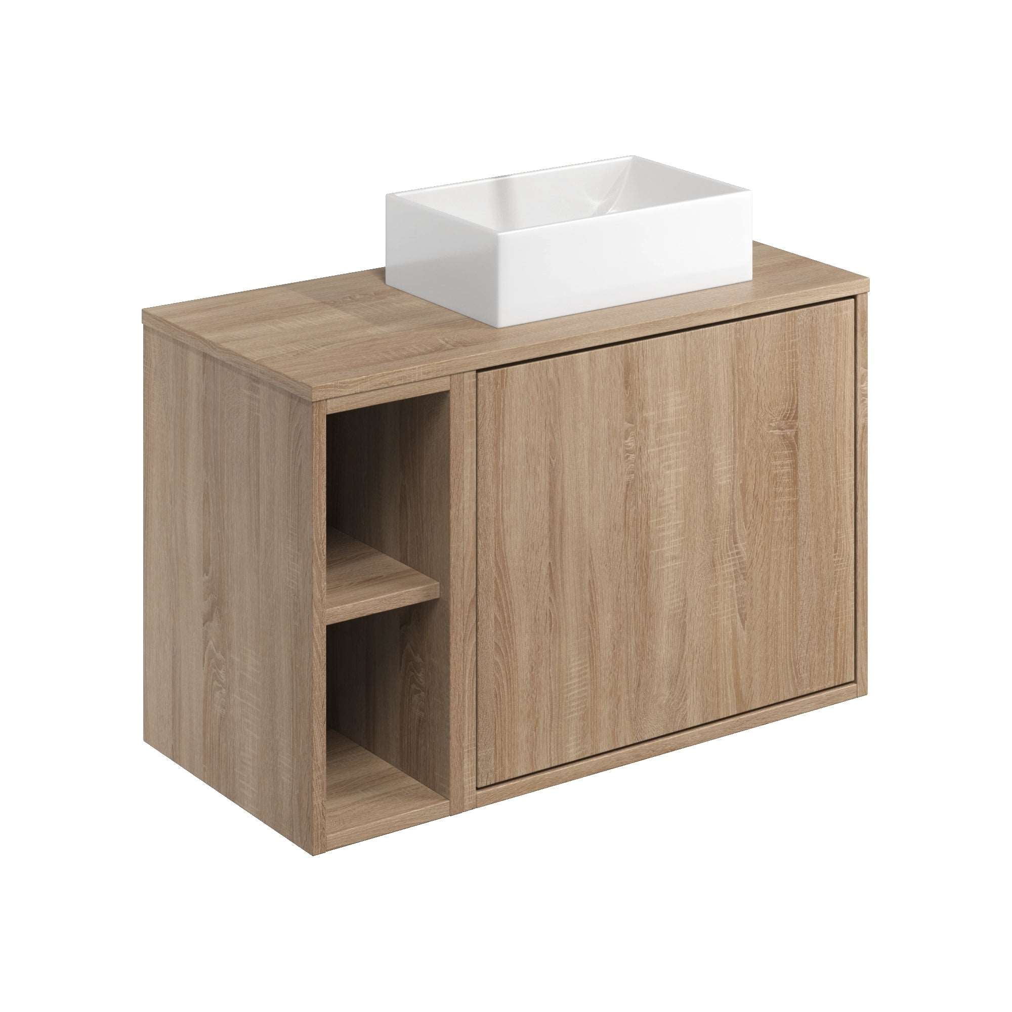 Alfie Wall Hung Worktop & Side Storage Vanity Unit