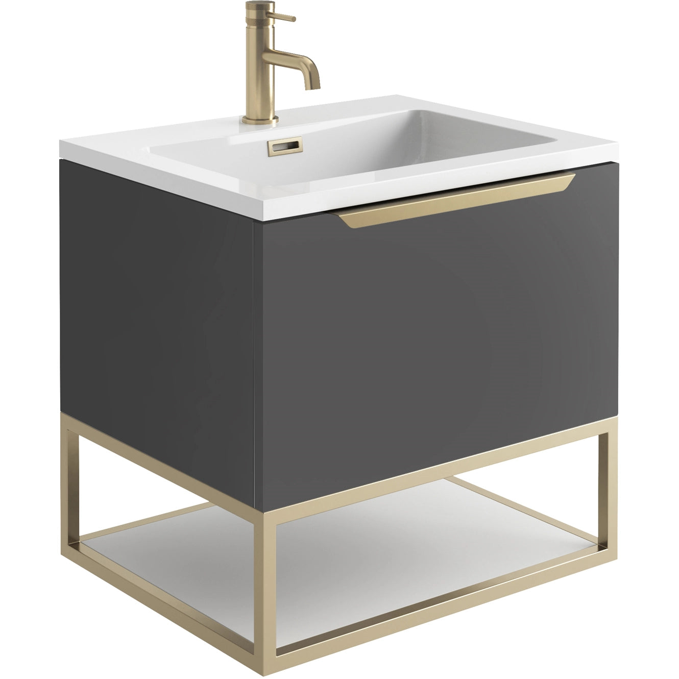 Ambience Wall Hung 600mm LED Basin Sink Vanity Unit