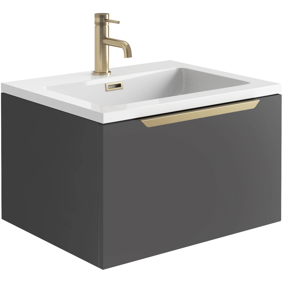 Ambience Wall Hung 600mm LED Basin Sink Vanity Unit