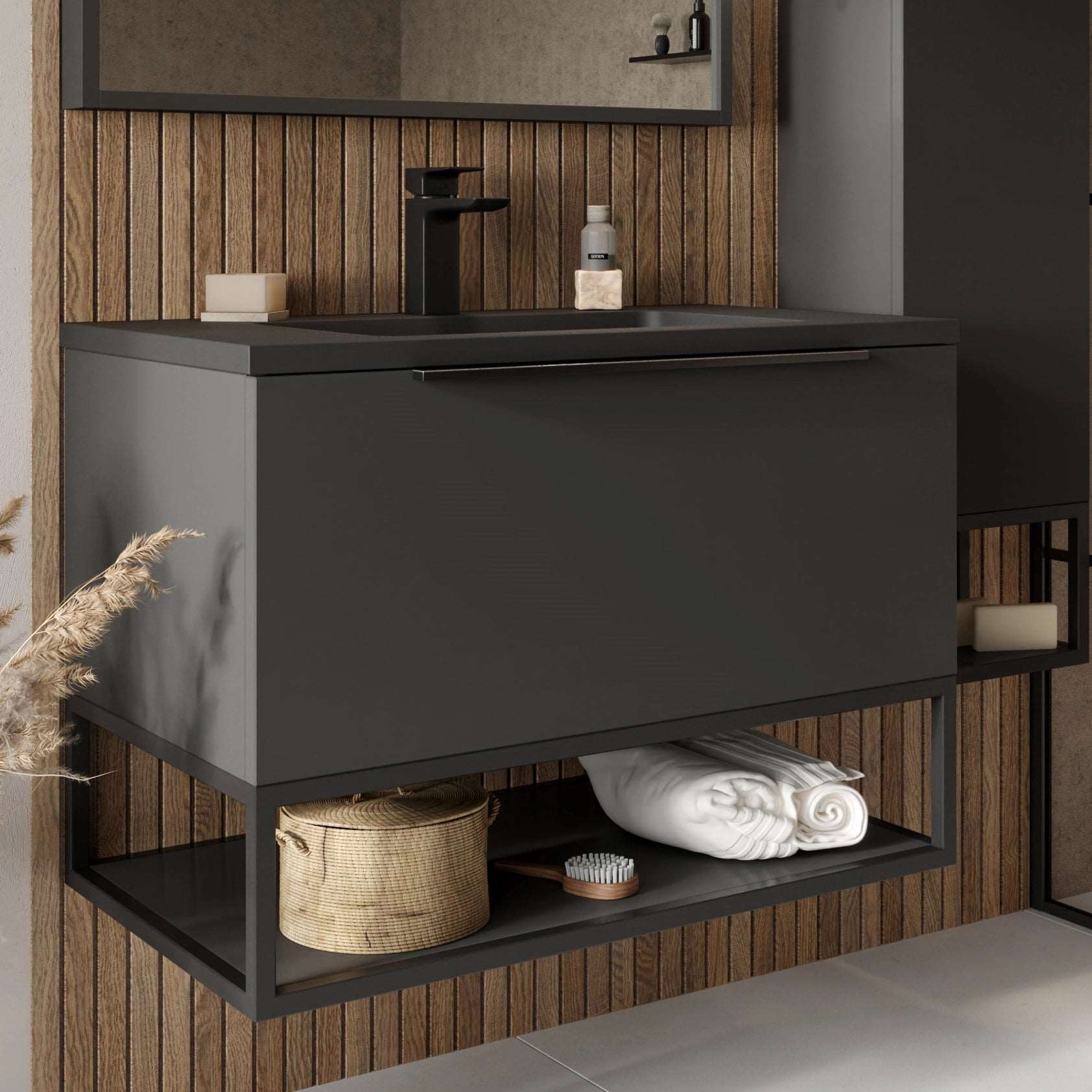 Ambience Wall Hung 800mm LED Basin Sink Vanity Unit