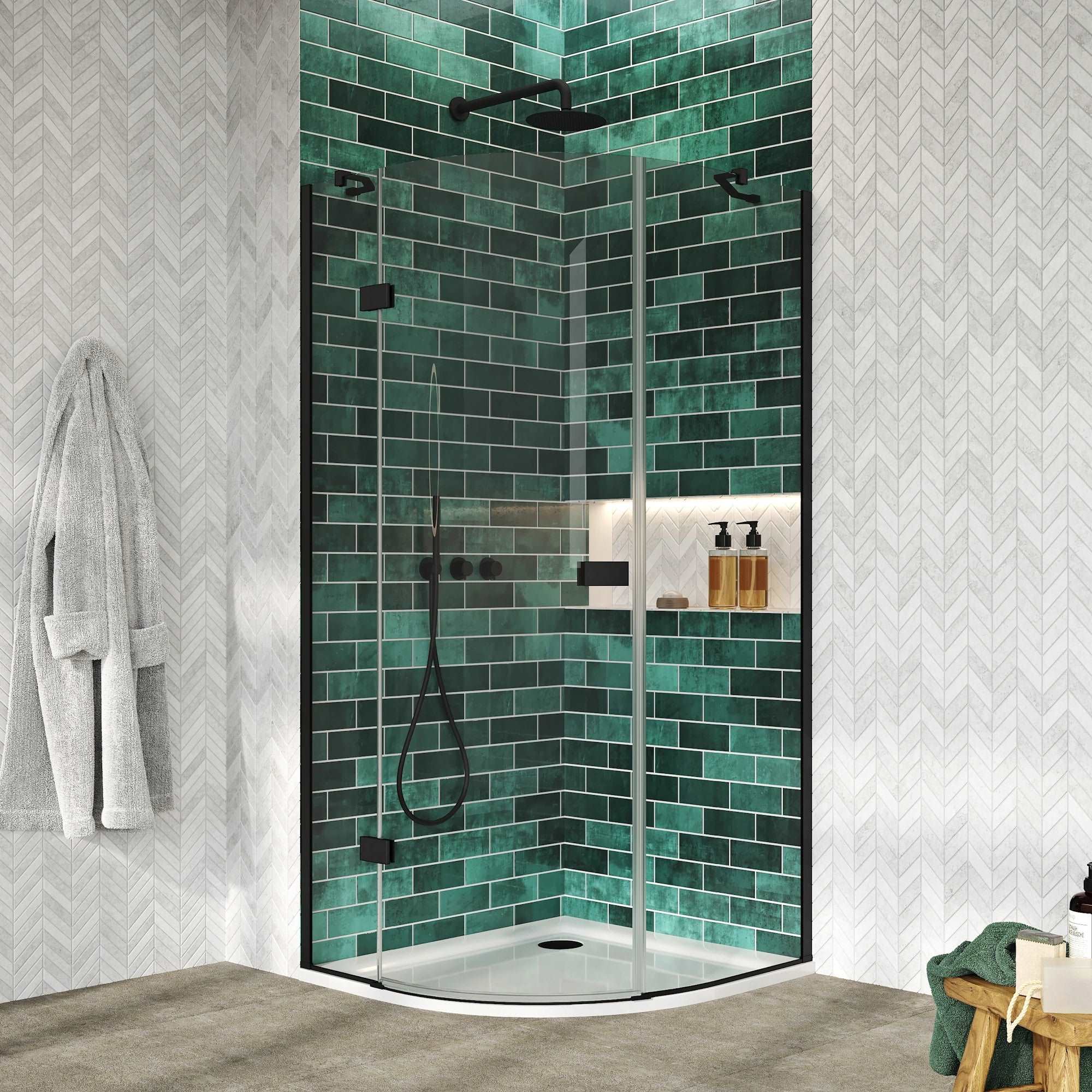 Athena Hinge Door Quadrant Shower Door Enclosure