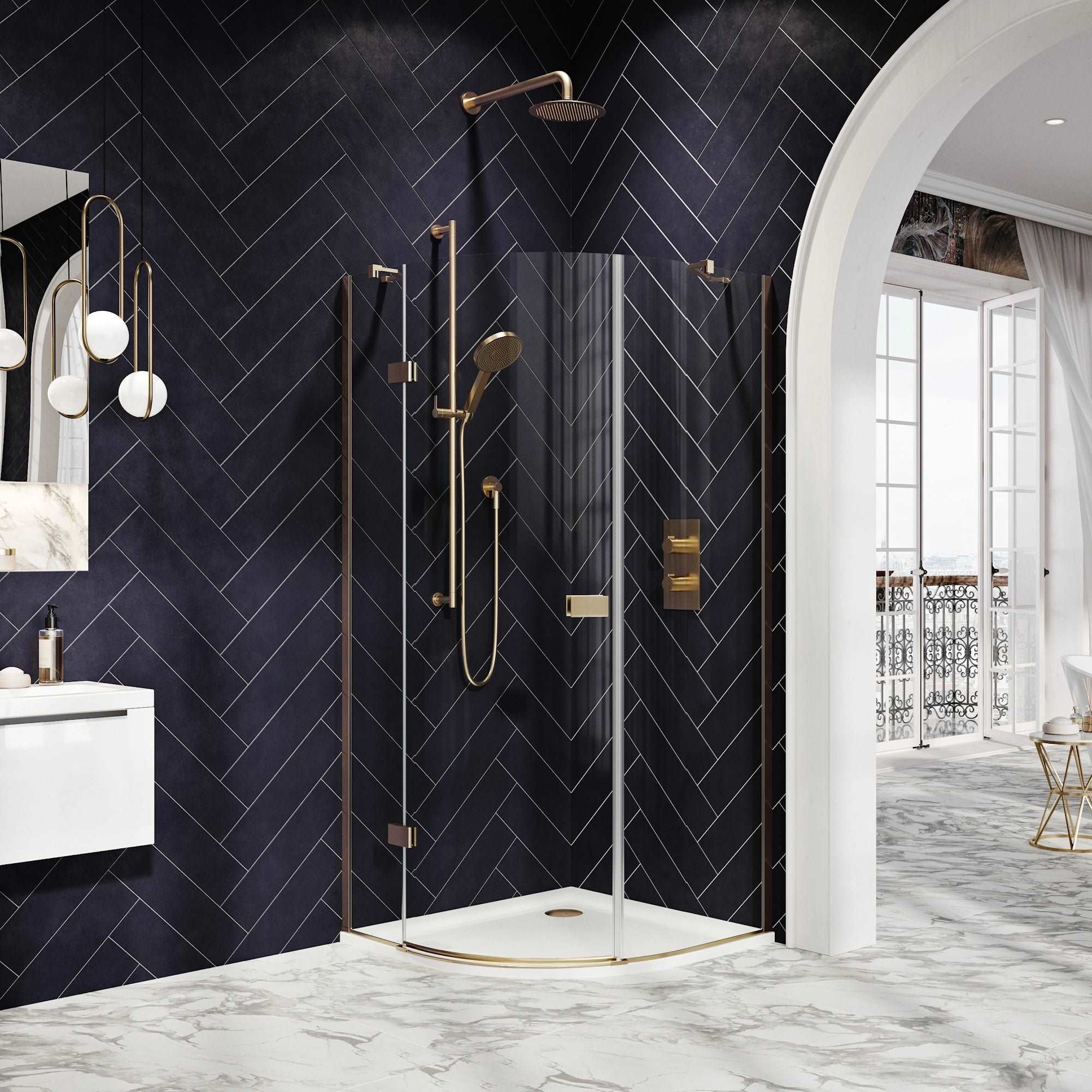 Athena Hinge Door Quadrant Shower Door Enclosure
