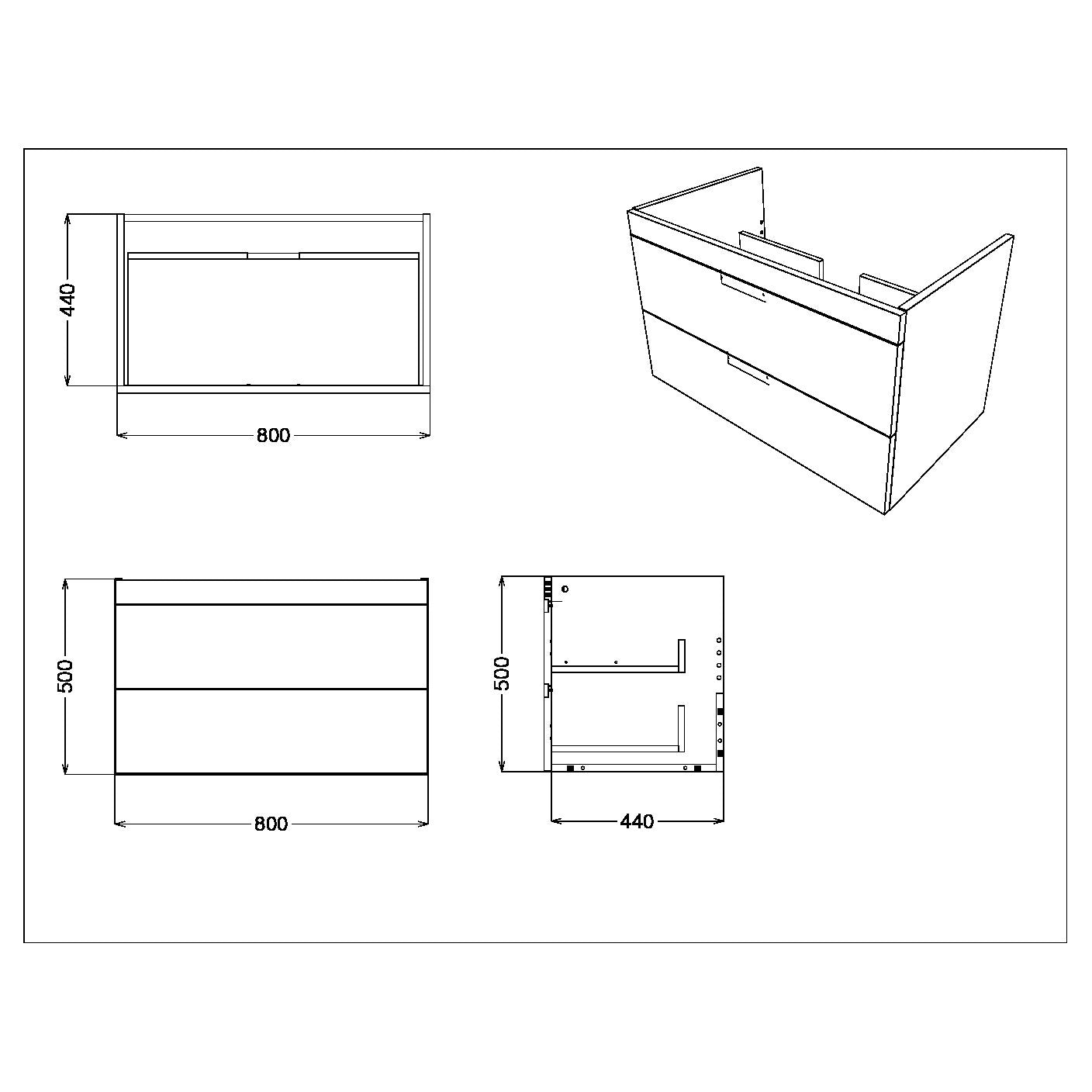 Aubrey Wall Hung Basin Sink Vanity Unit