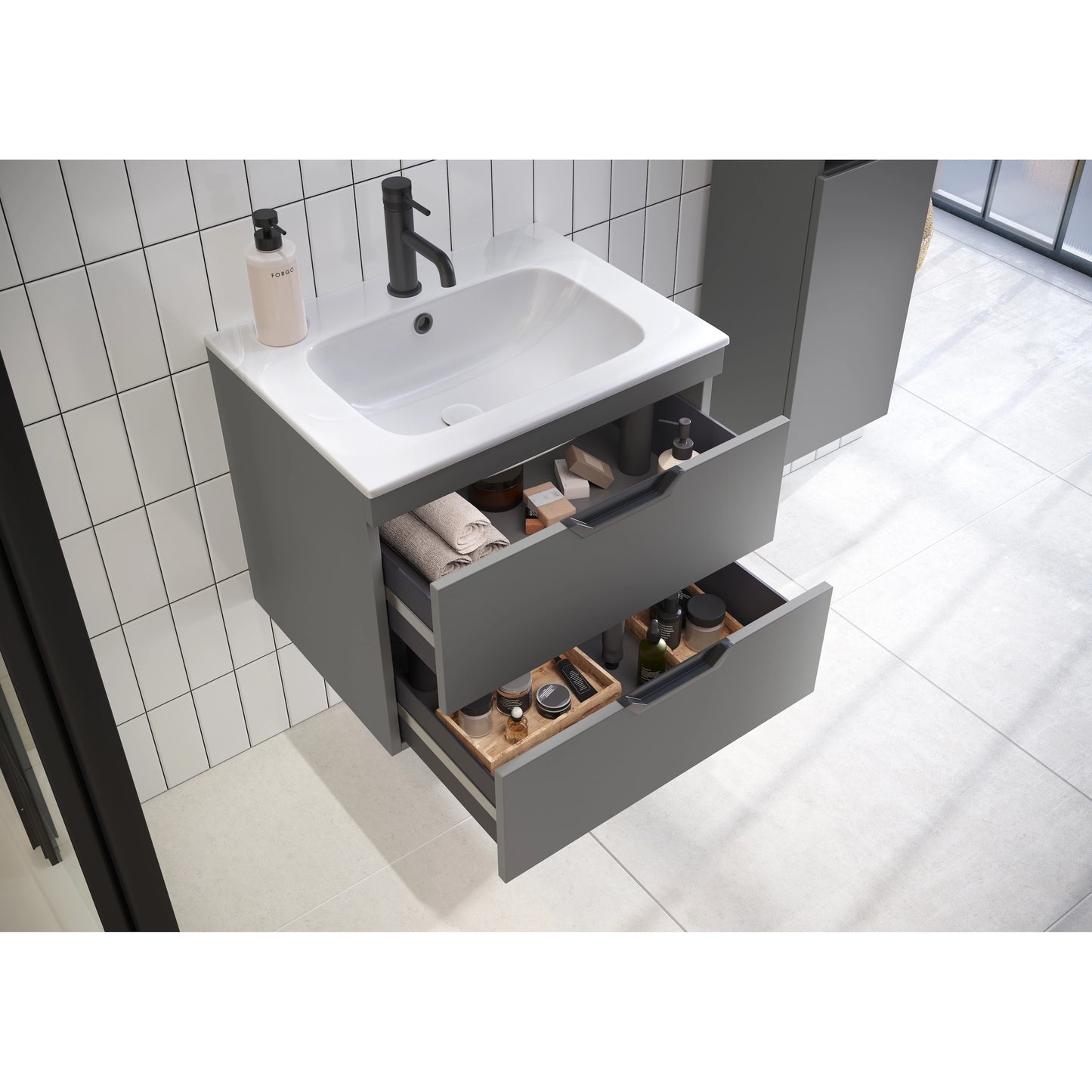 Aubrey Wall Hung Basin Sink Vanity Unit
