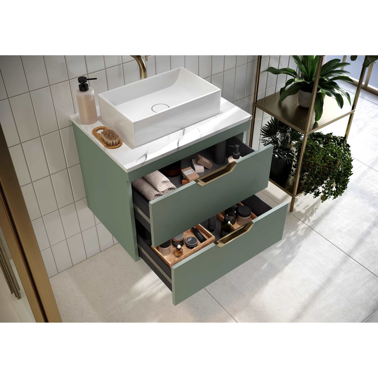 Aubrey Wall Hung Counter Top Vanity Unit