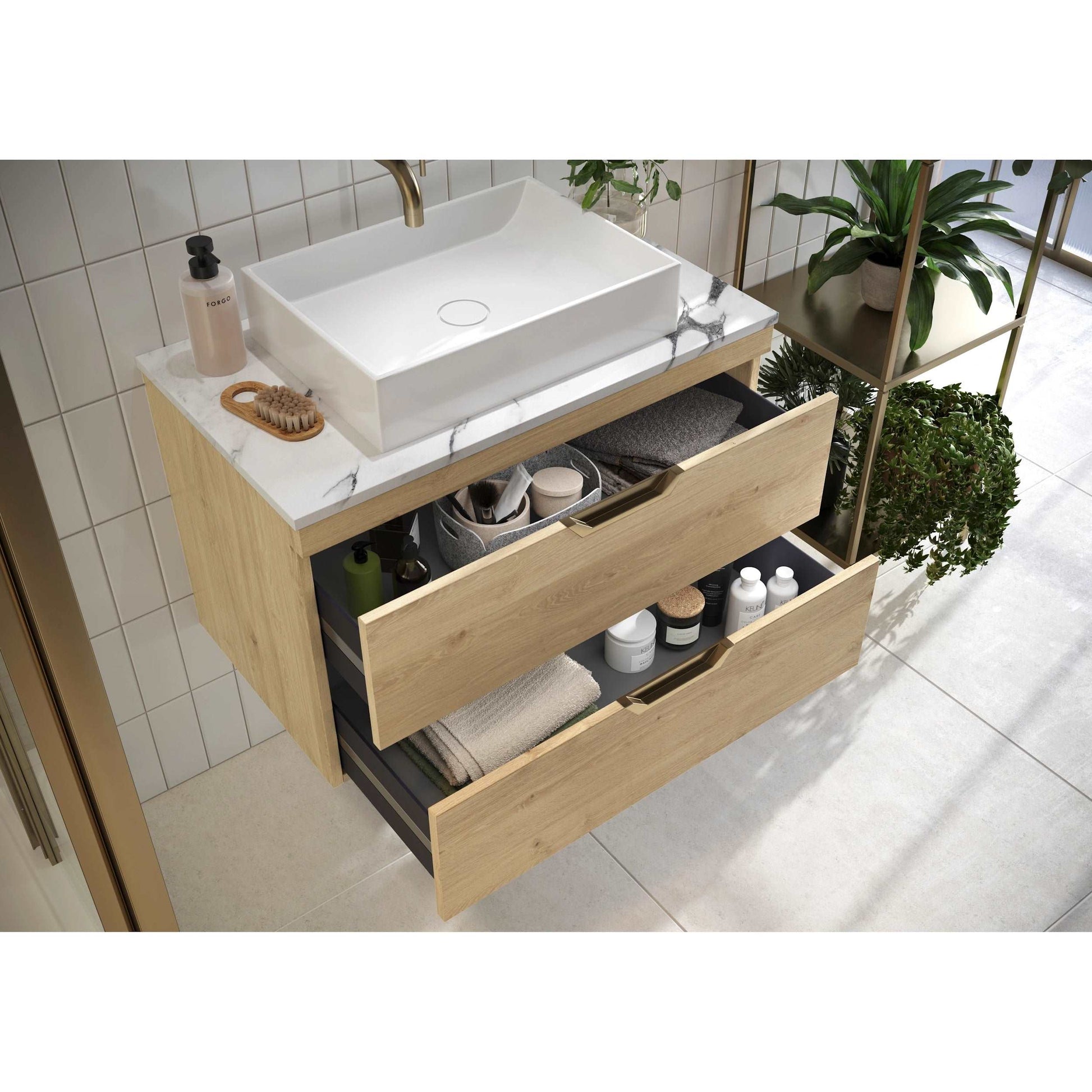 Aubrey Wall Hung Basin Sink Vanity Unit