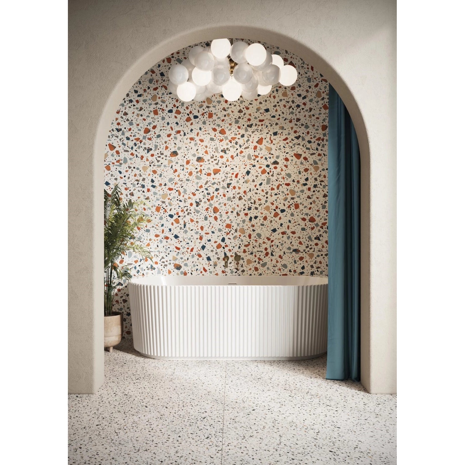 Labyrinth Fluted Back to Wall Bath 1700 x 780mm