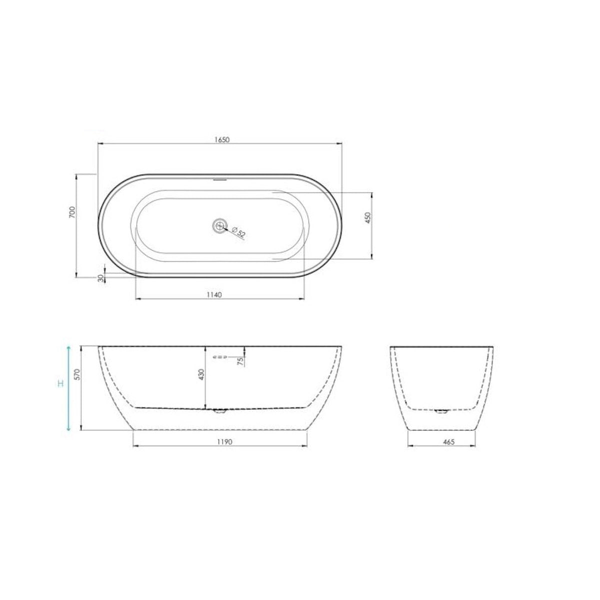 Form Freestanding Bath 1650 x 700mm