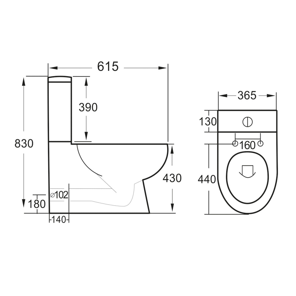 Belini Rimless Closed Back Scudo WC Toilet with Soft Close Seat Option