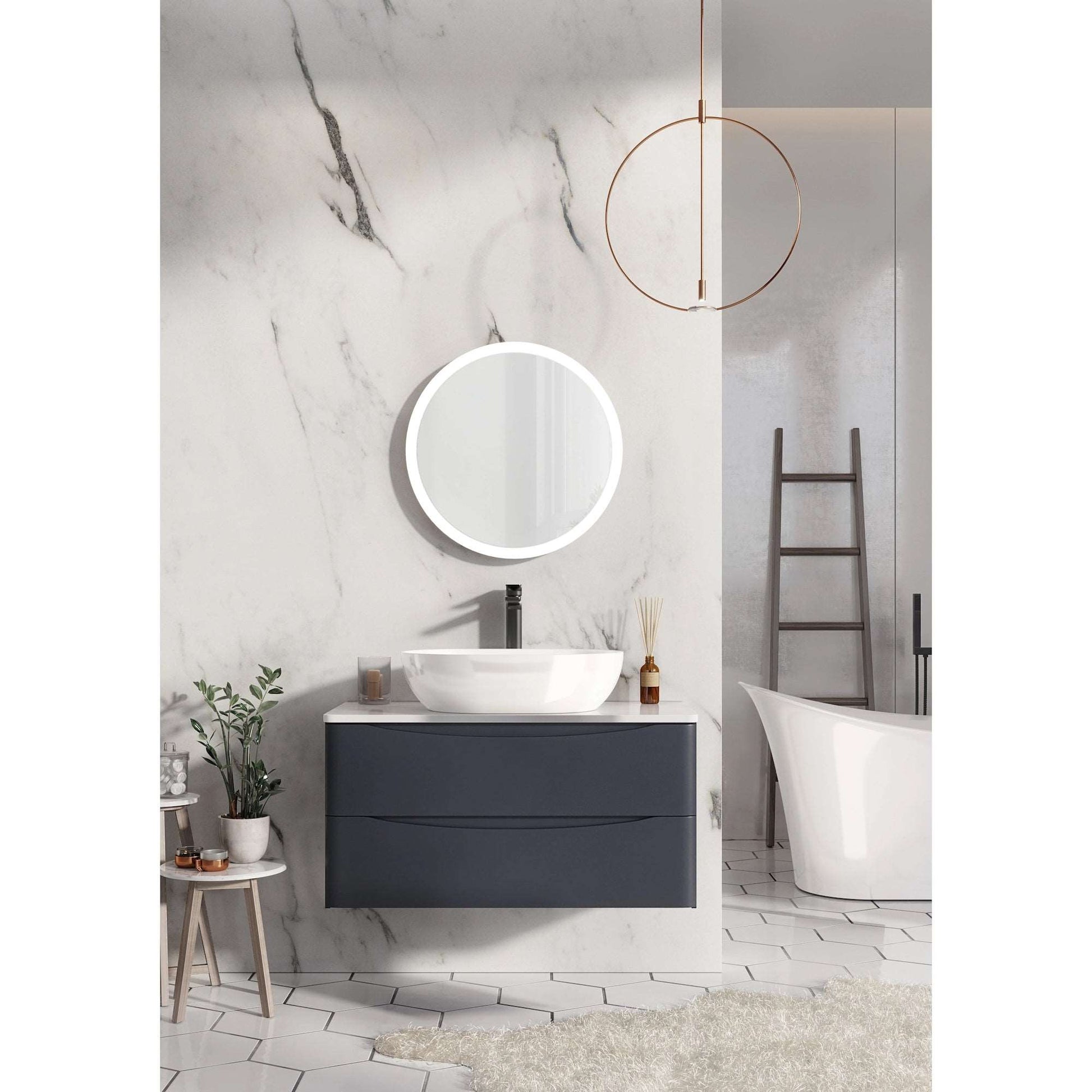 Bella Wall Hung Basin Sink Vanity Unit