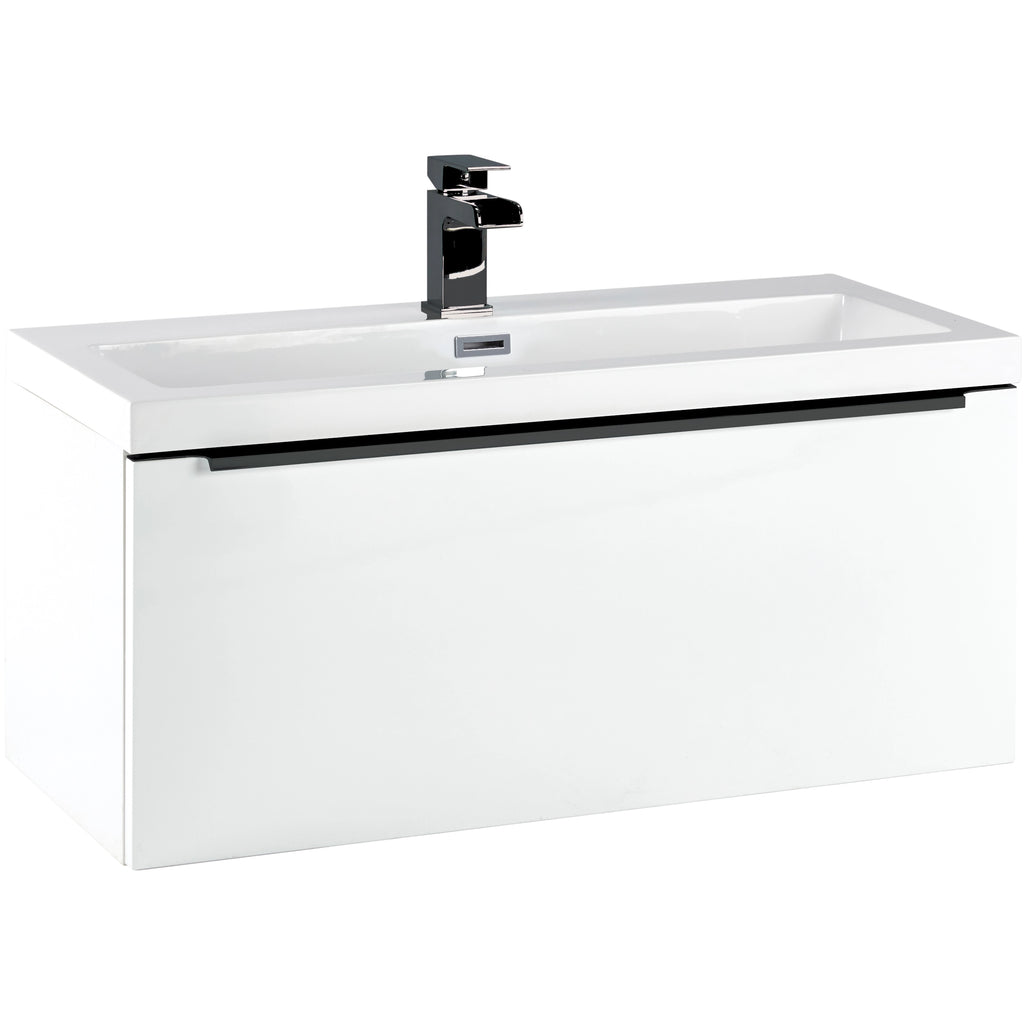 Muro Wall Hung Basin Sink Vanity Unit