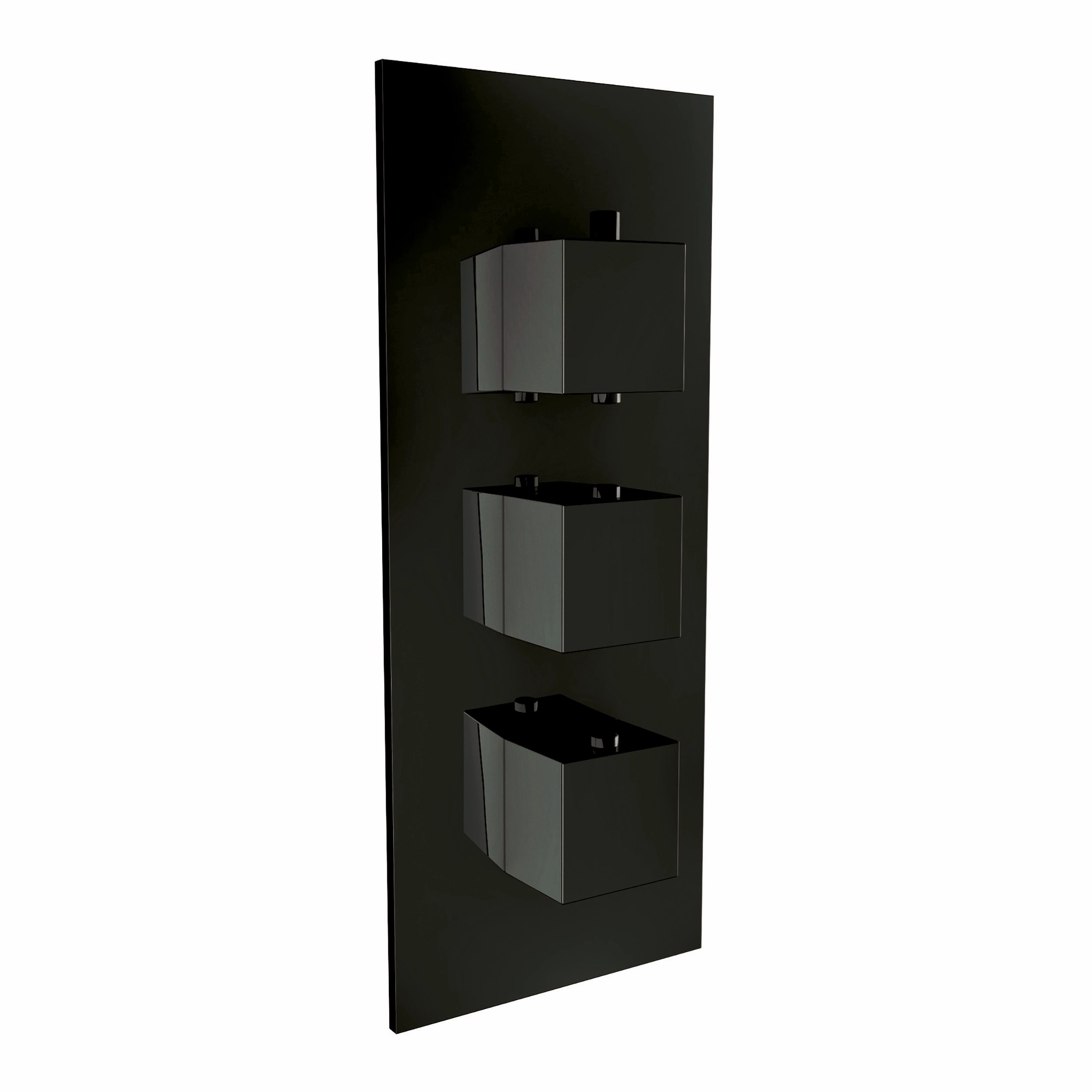 Matt Black Square Handle Thermostatic Concealed Shower Valve