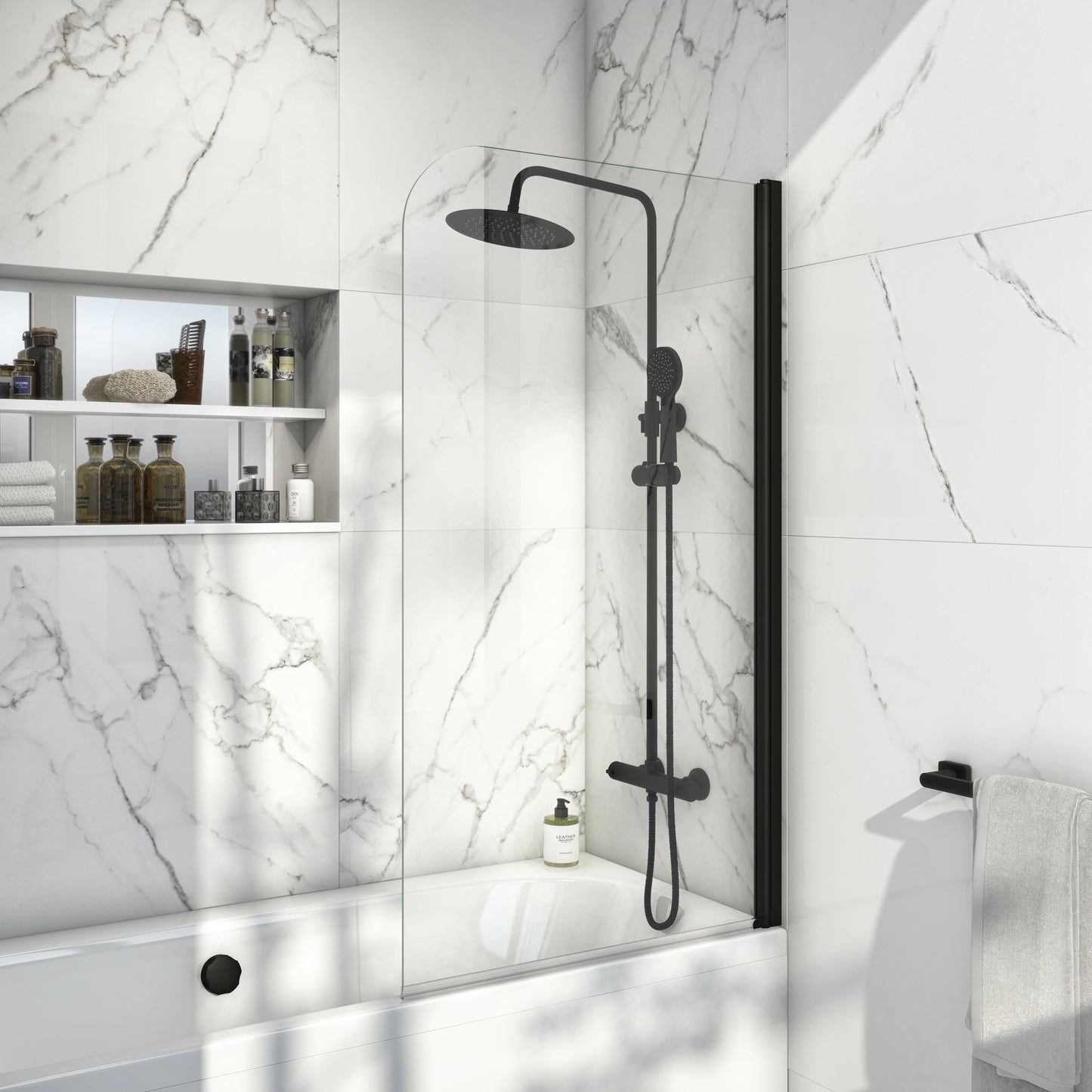 Ethereal Curved Edge Shower Bath Screen