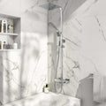 Block Chrome Square Rigid Riser Shower with Bath Filler