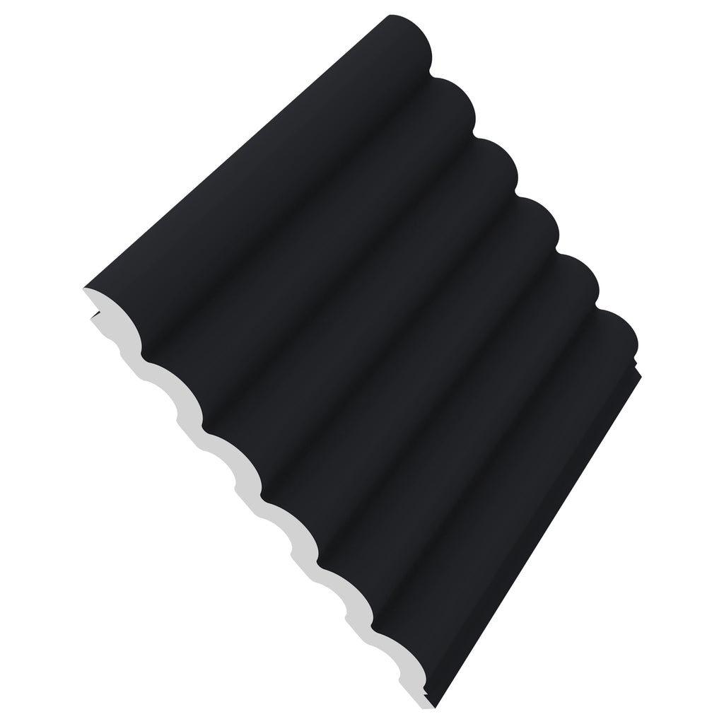 Aluvo Half Round Black Waterproof Wall Panel