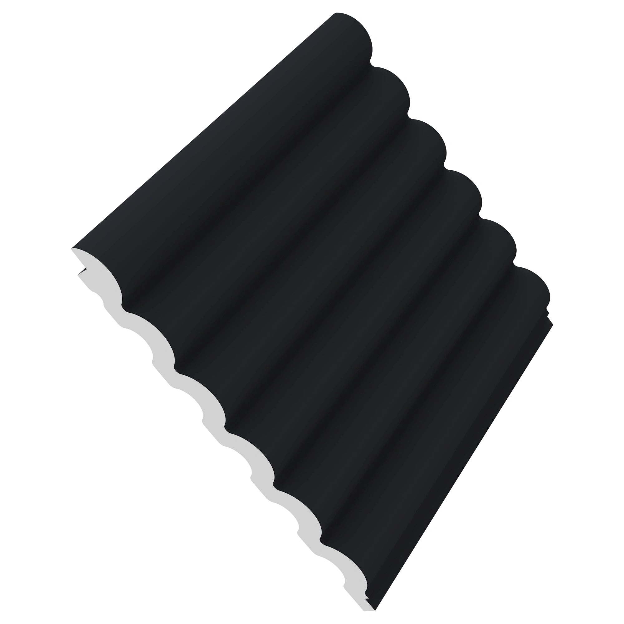 Aluvo Half Round Black Waterproof Wall Panel