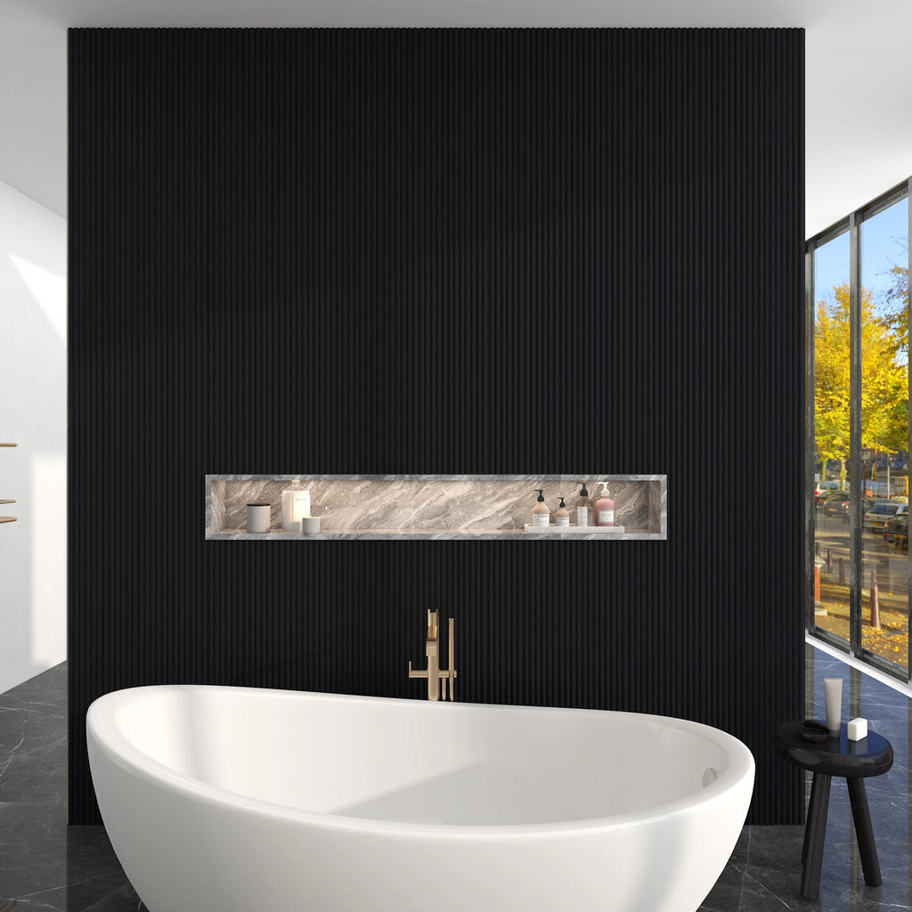 Aluvo Half Round Black Waterproof Wall Panel