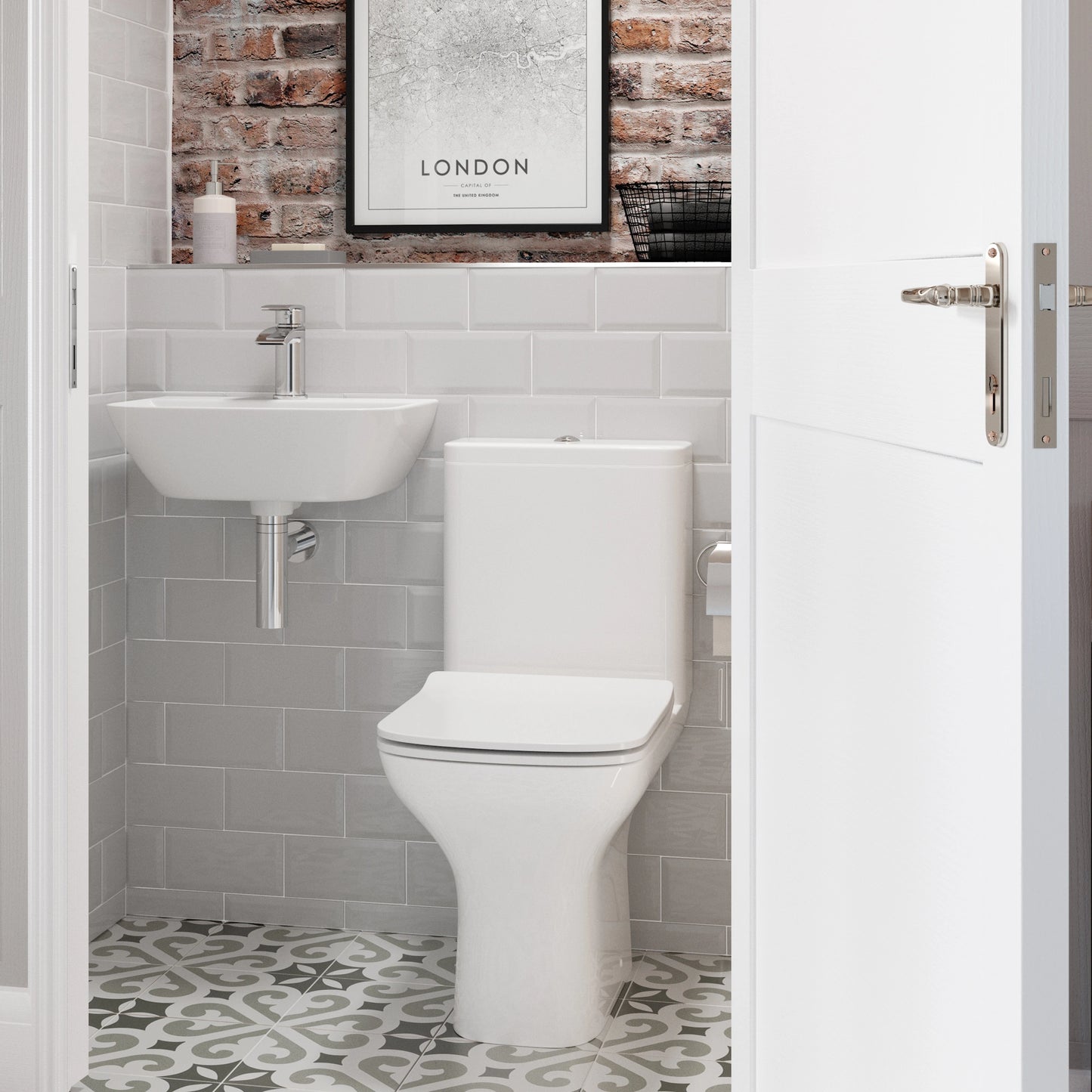 Cedeira Rimless Close Coupled Open Back WC & Soft Close Toilet Seat