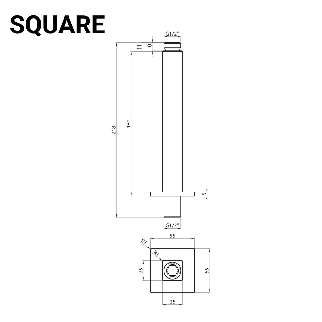 Stainless Steel Shower Ceiling Arm
