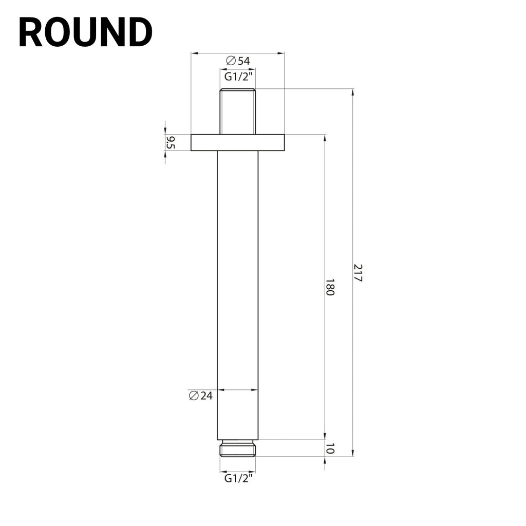 Stainless Steel Shower Ceiling Arm