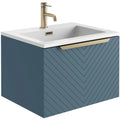 Chevron Wall Hung 600mm Basin Sink Vanity Unit