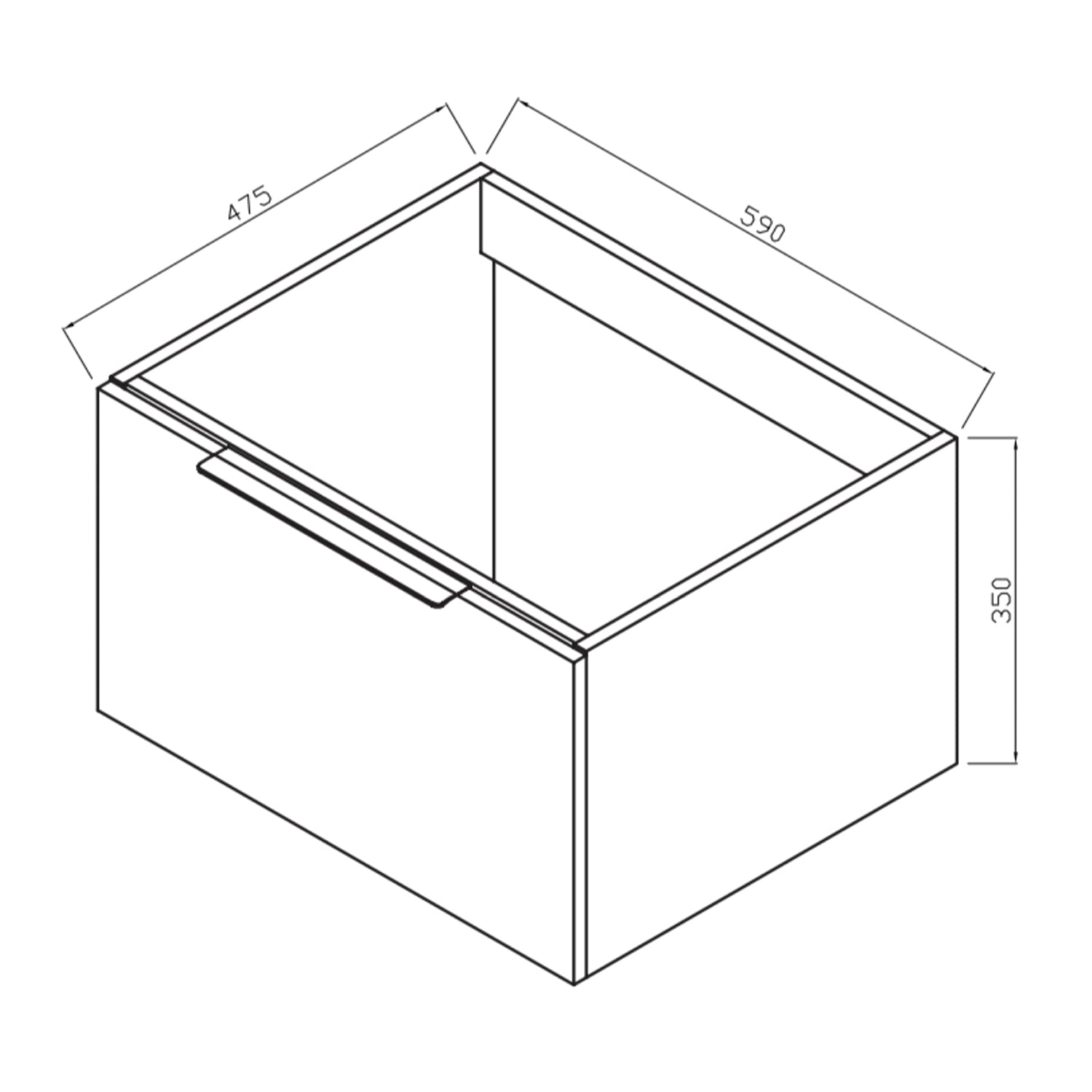Chevron Wall Hung 600mm Basin Sink Vanity Unit