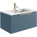Chevron Wall Hung 800mm Basin Sink Vanity Unit