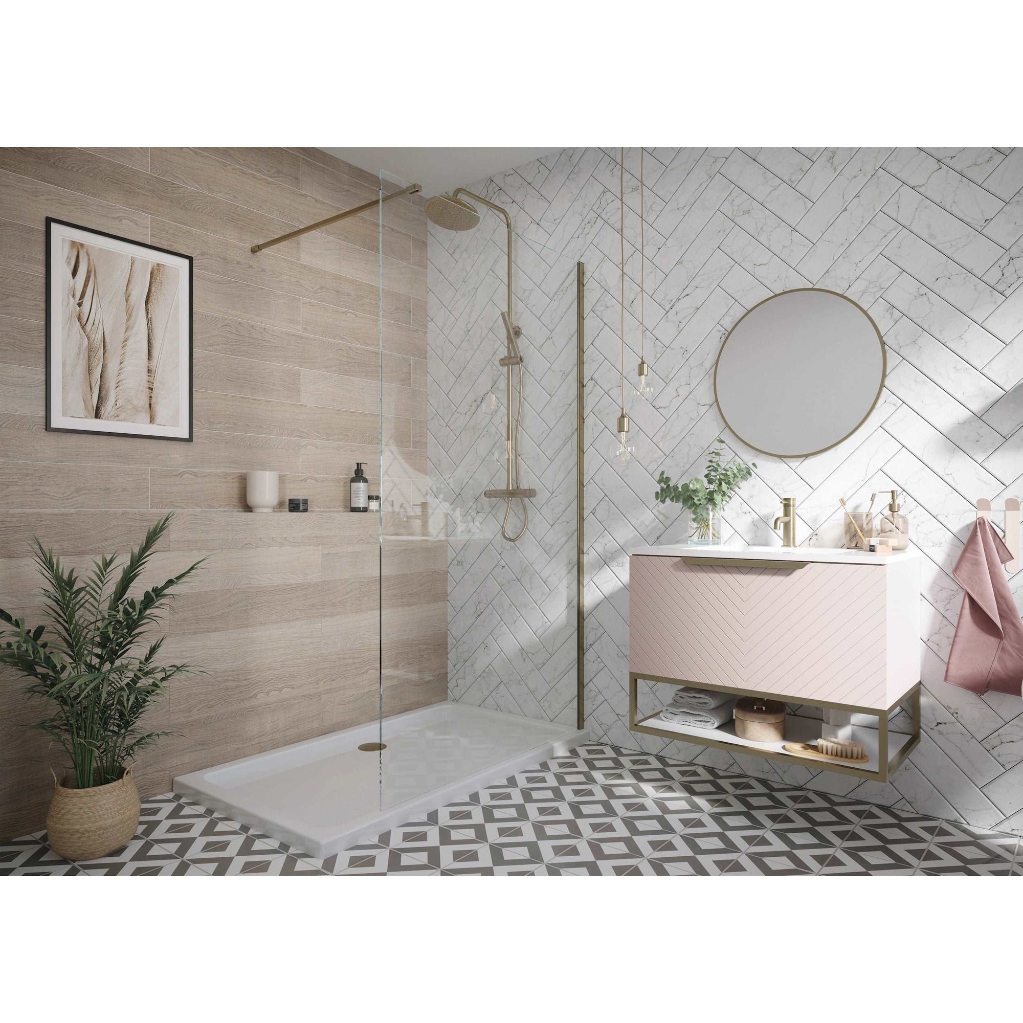 Chevron Wall Hung 600mm Basin Sink Vanity Unit