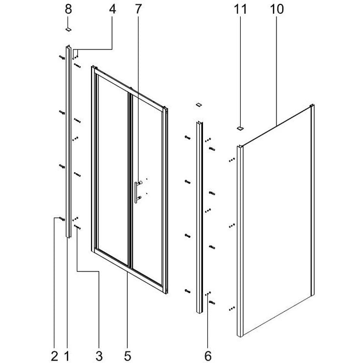 Glacial Crystal Bifold Polished Silver Wetroom Shower Door