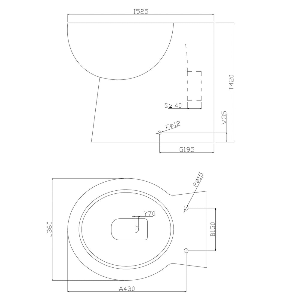 Pronto Back to Wall Scudo WC Toilet with Soft Close Toilet Seat