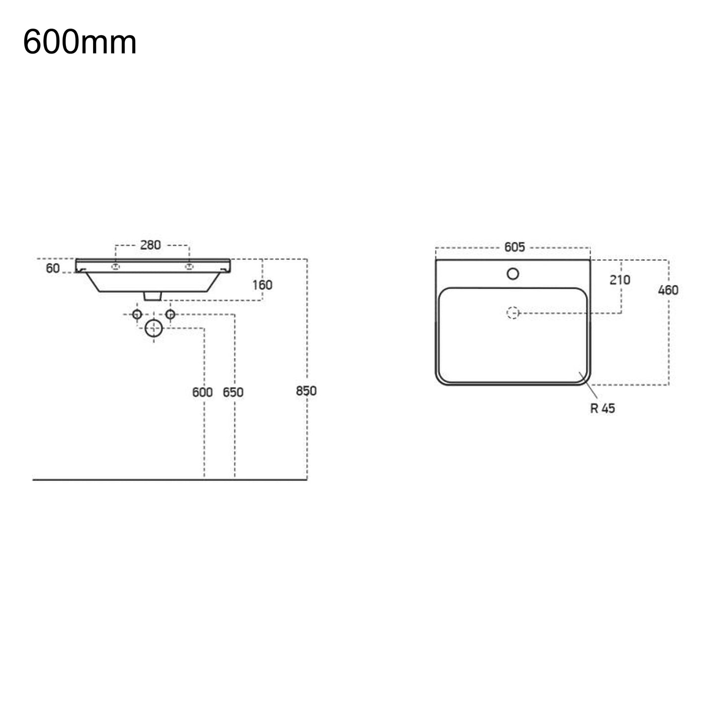 Rassina Wall Hung Basin Drawer Vanity Unit