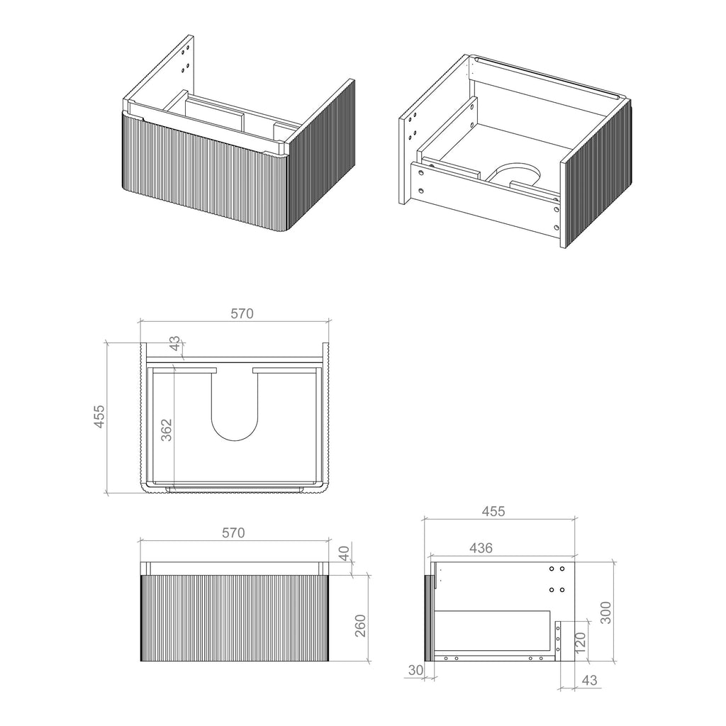 Rassina Wall Hung Basin Vanity Unit and Toilet Bathroom Suite